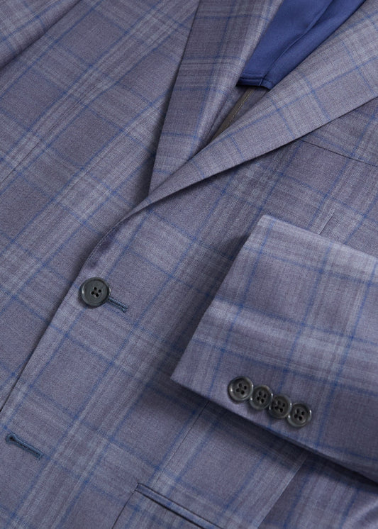 All Year Wool Plaid Jacket Lavender - Paul Stuart