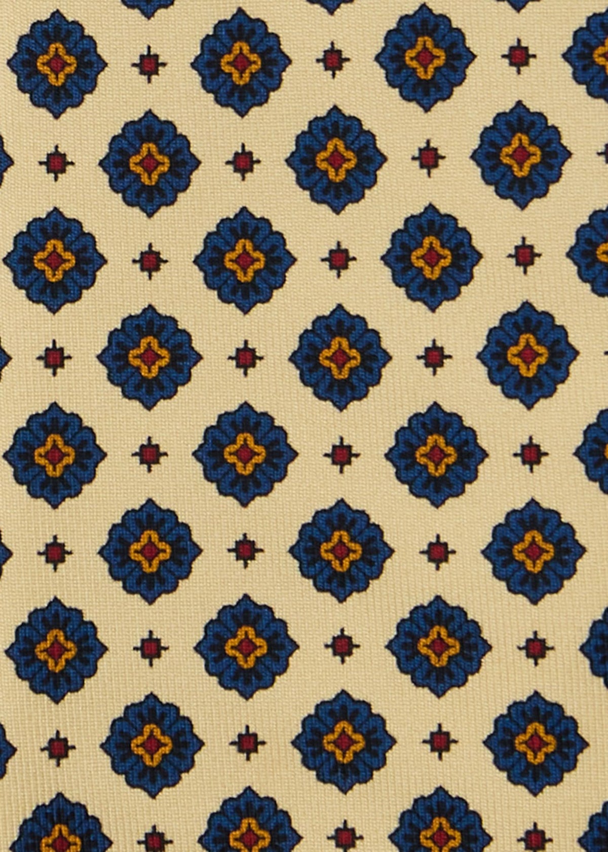Medallion Silk Tie Beige - Paul Stuart