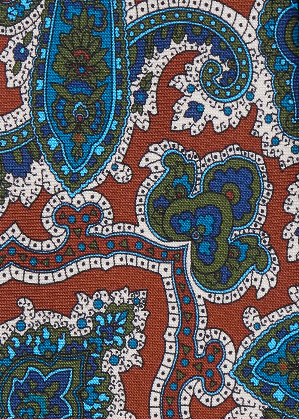 Paisley Medallion Silk Tie Green - Paul Stuart