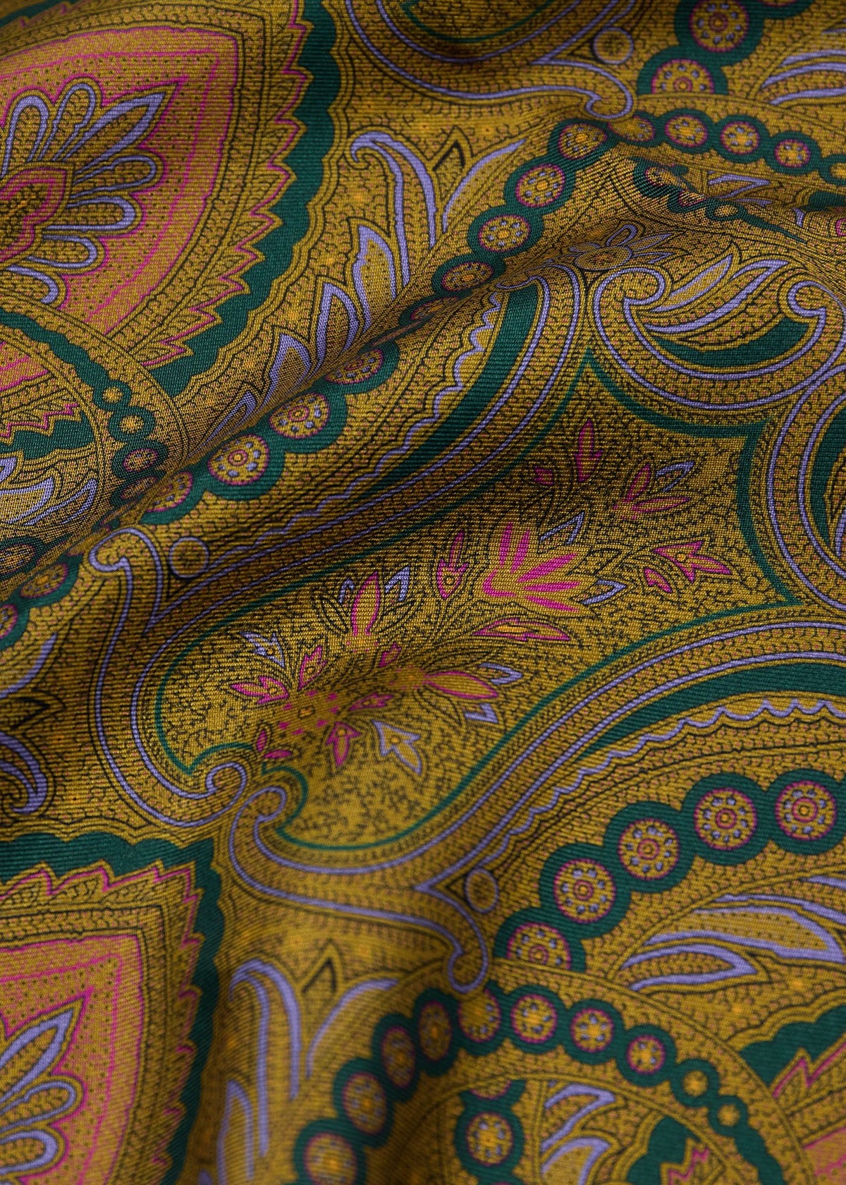 Paisley Silk Pocket Square Navy - Paul Stuart
