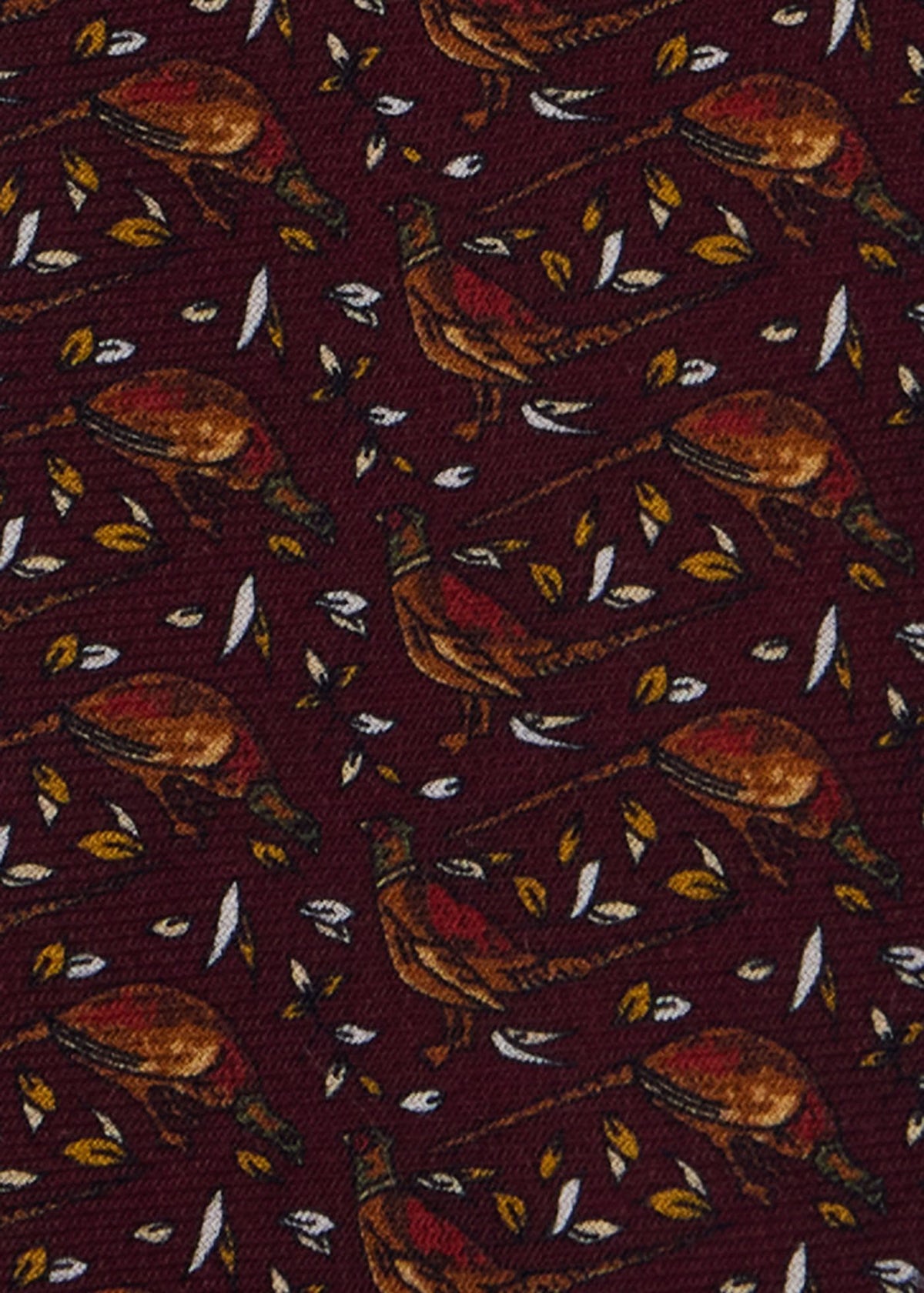 Pheasant Wool & Silk Tie Burgundy - Paul Stuart