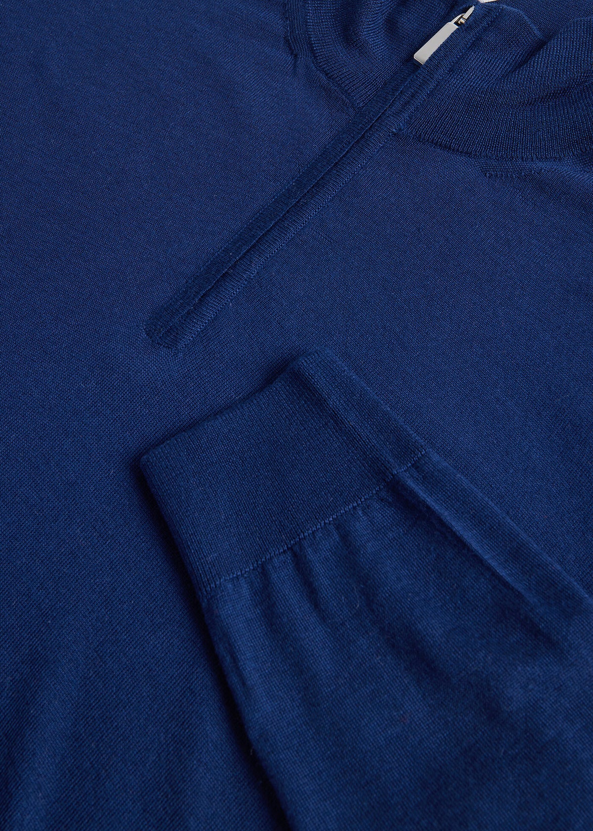 Cashmere & Silk Quarter Zip Pullover Denim - Paul Stuart