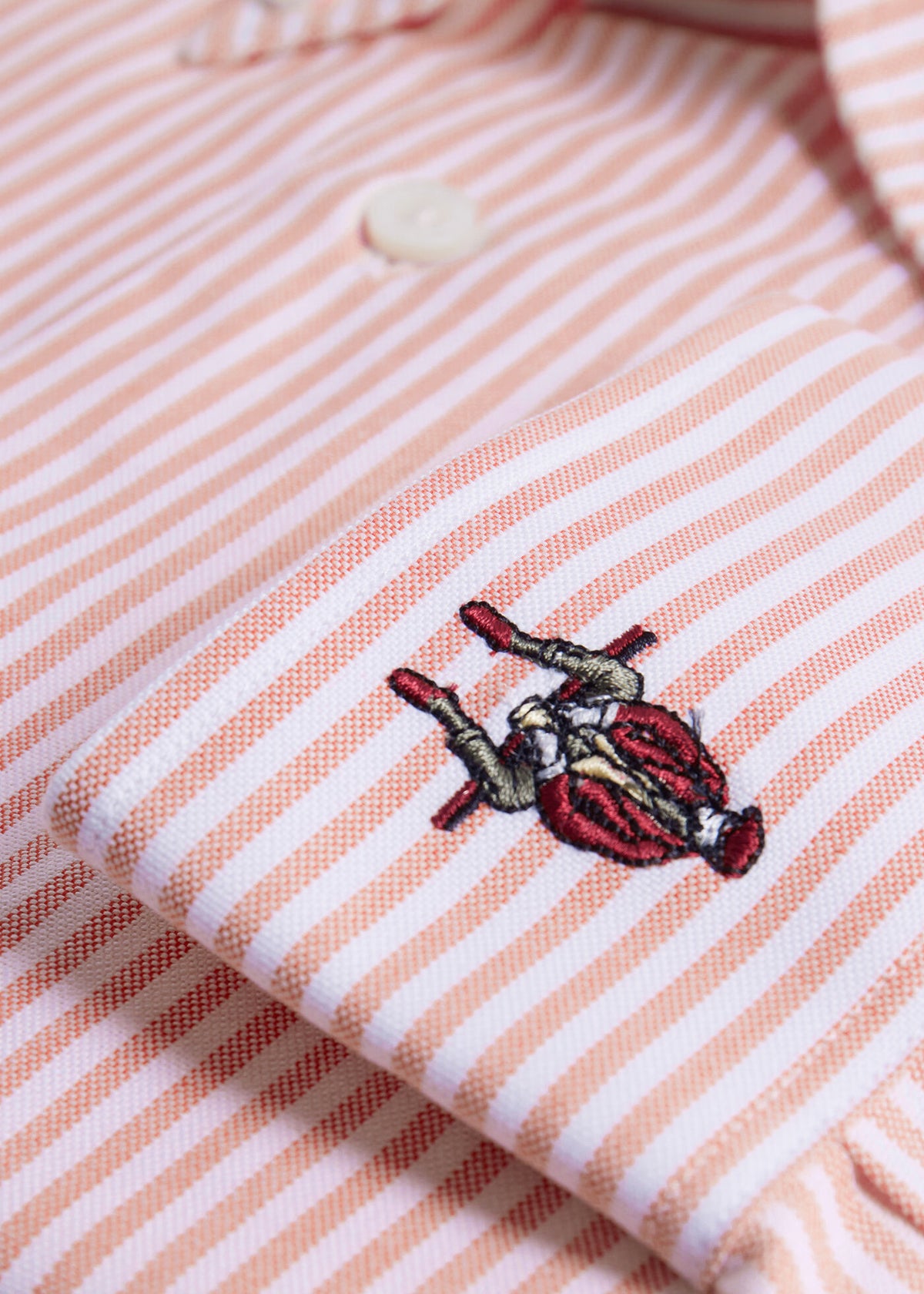Striped Oxford Logo Sport Shirt Blue - Paul Stuart