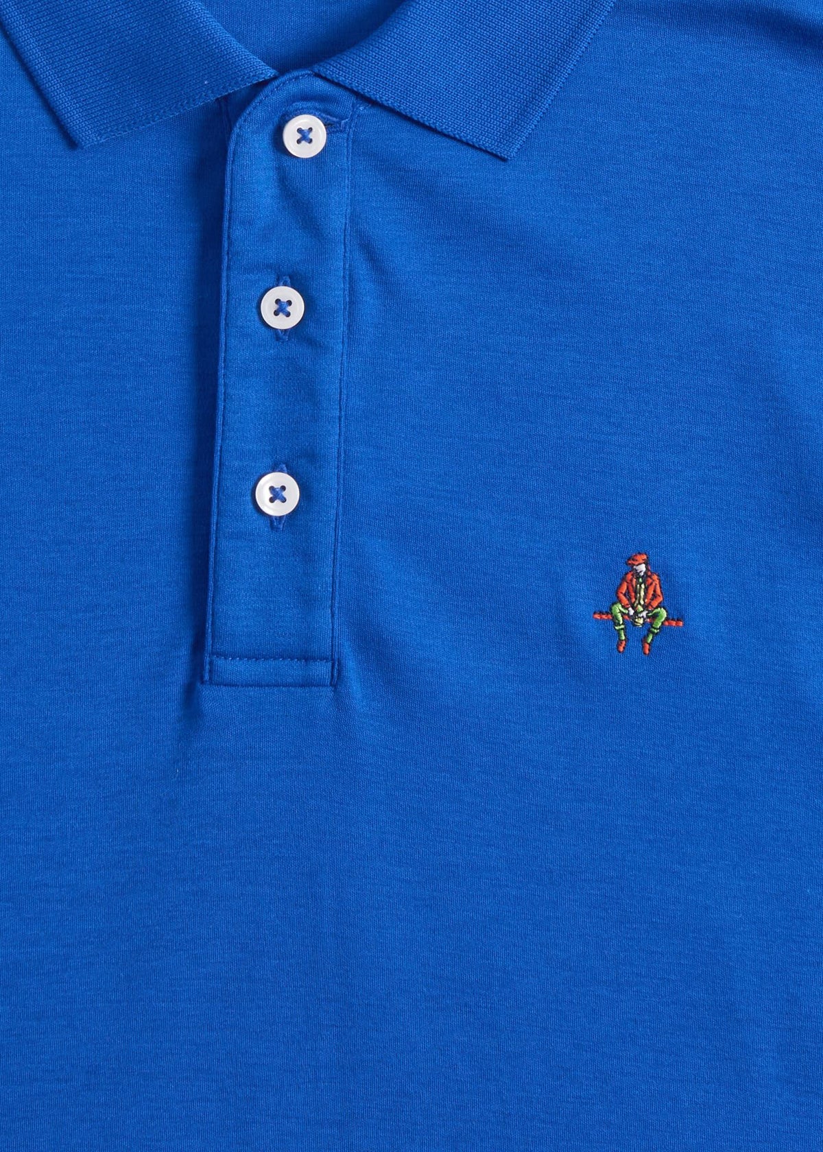Pima Interlock Logo Polo Black - Paul Stuart