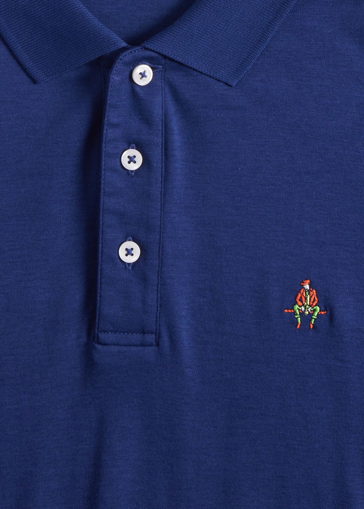 Pima Interlock Logo Polo Black - Paul Stuart