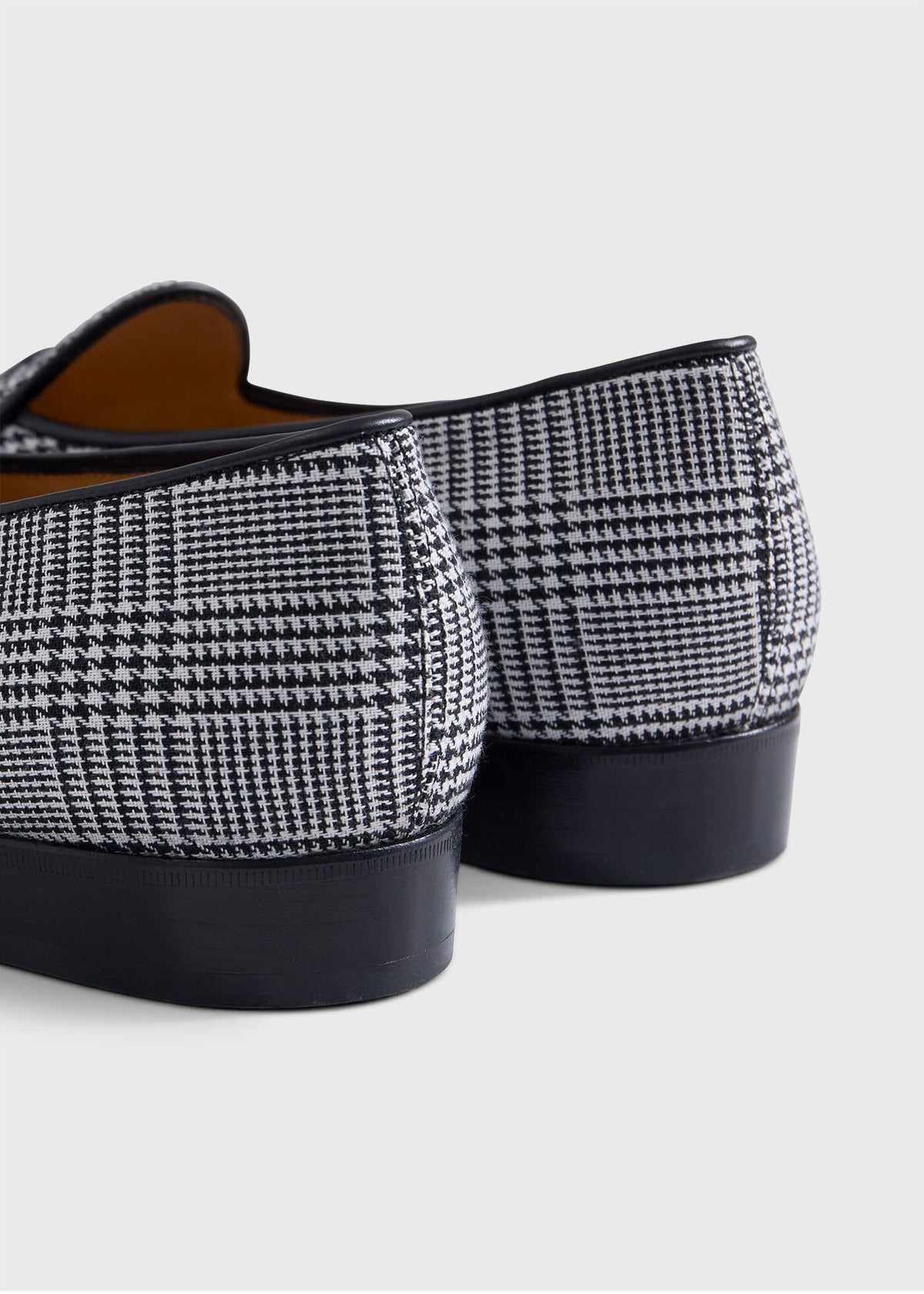 Francisco Wool Plaid Loafer Black/White - Paul Stuart