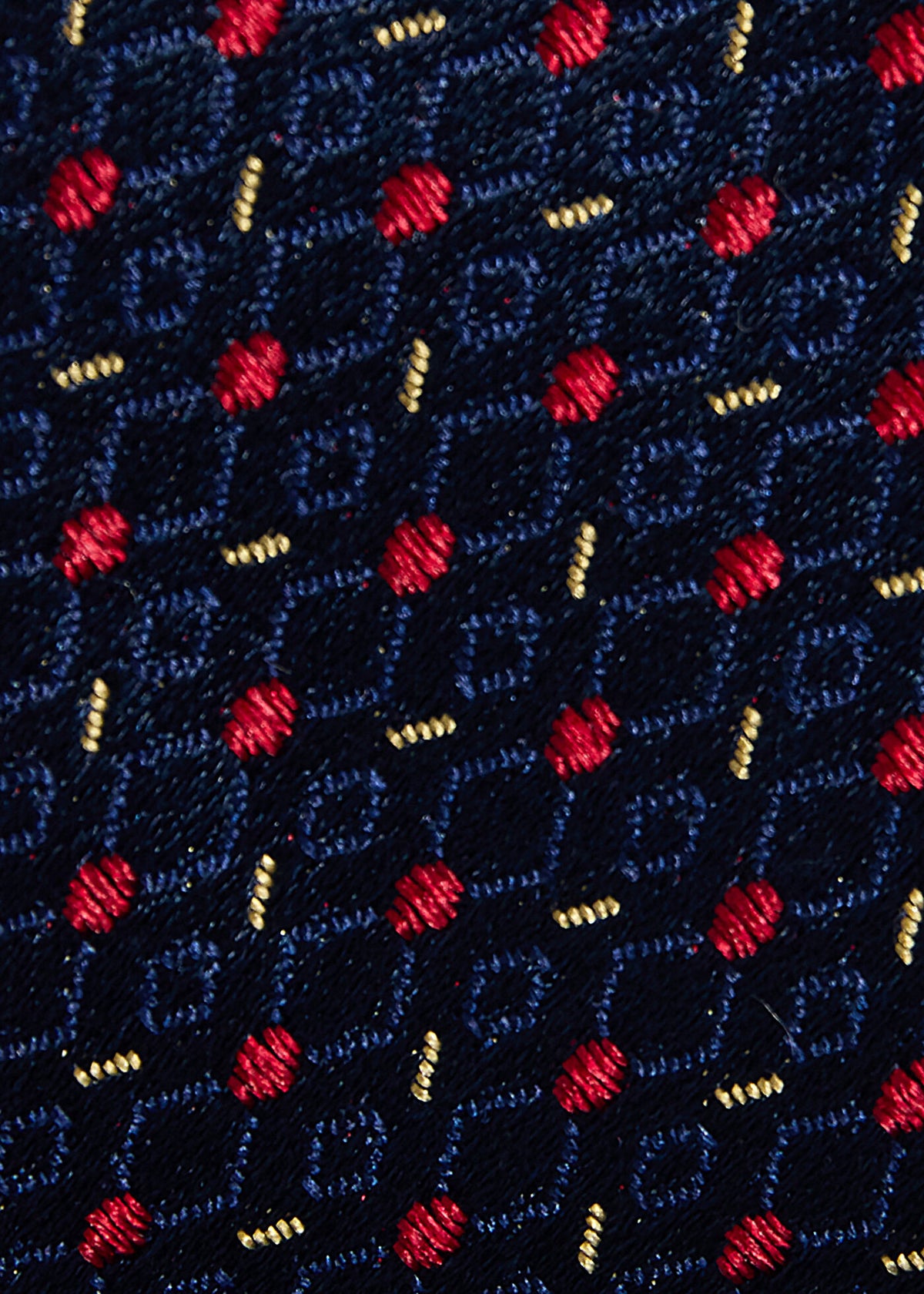 Silk Woven Jacquard Tie NAVY/LT BLUE - Paul Stuart