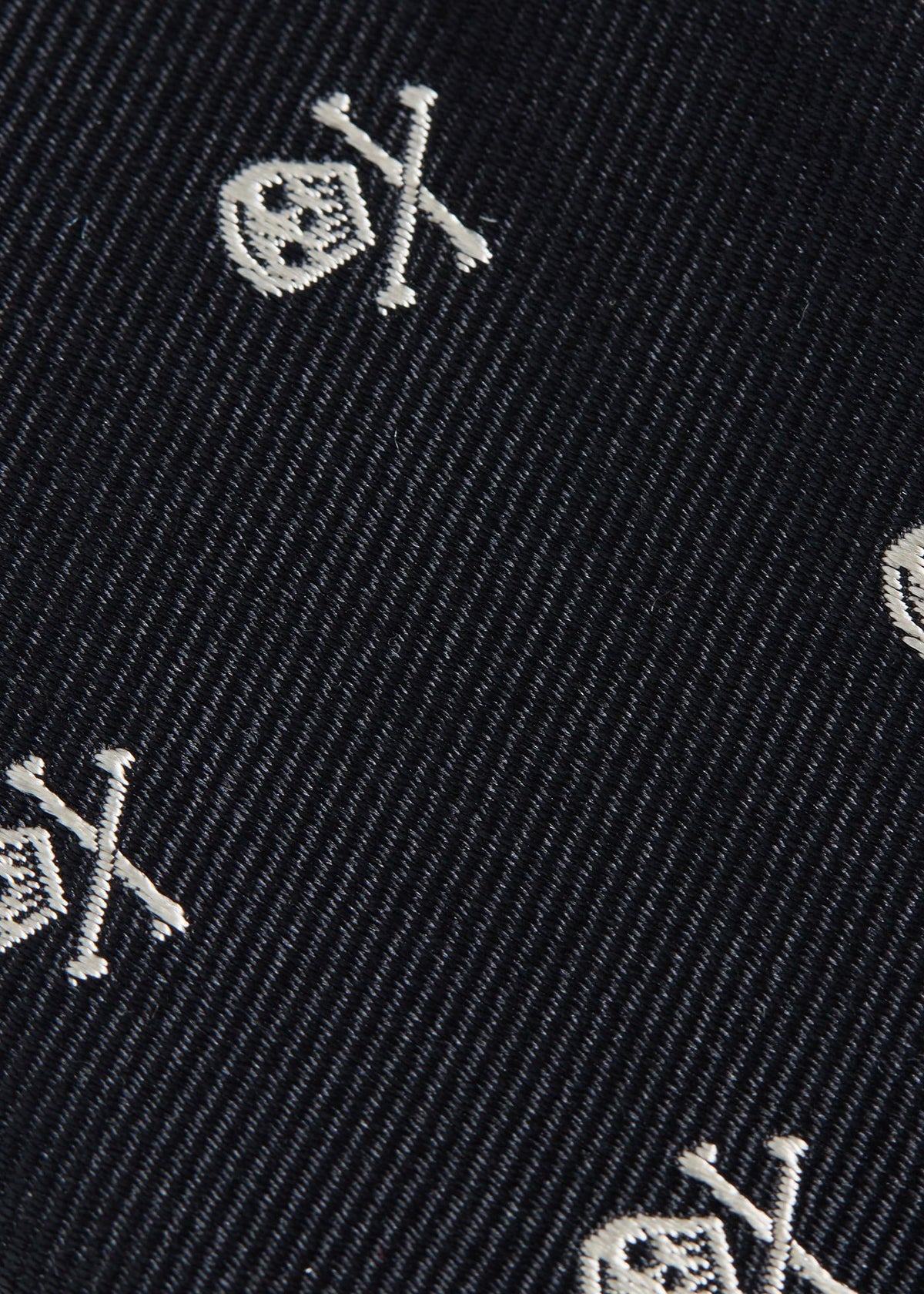 Woven Silk Skull & Bone Bow Tie Black - Paul Stuart