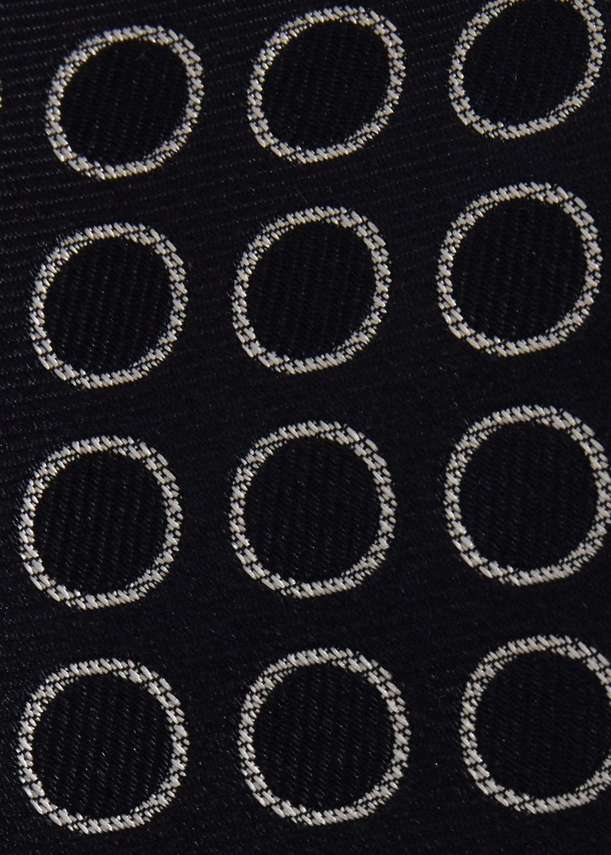 Woven Silk Circles Tie Black - Paul Stuart
