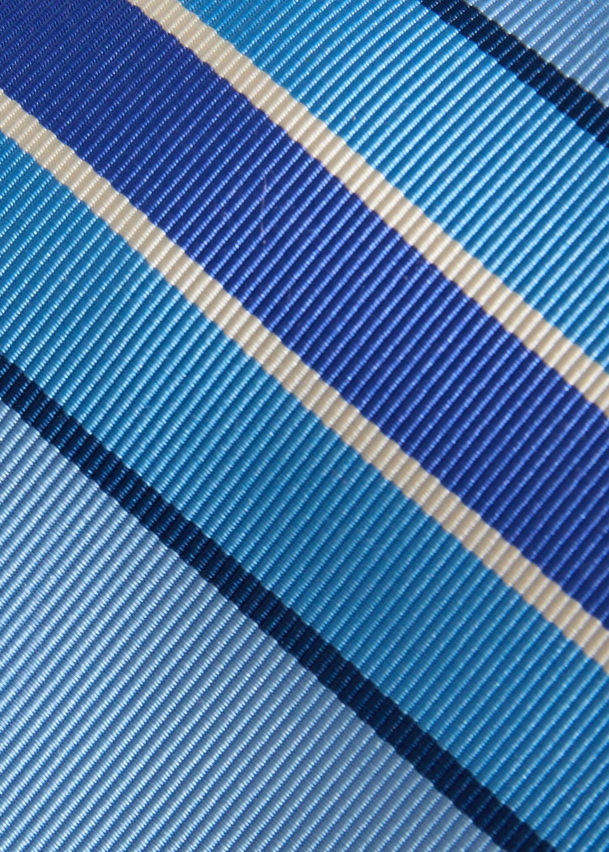 Silk Deco Stripe Tie Light Blue - Paul Stuart