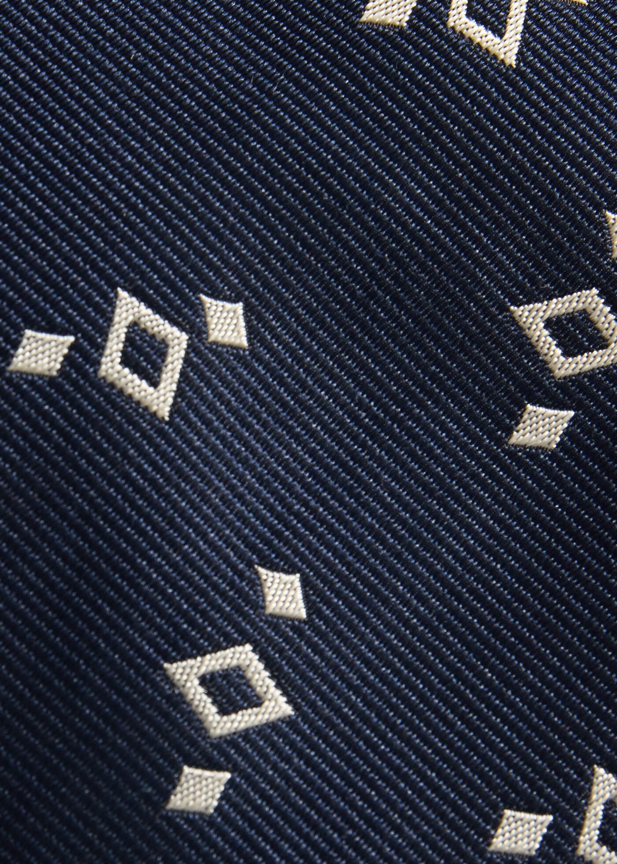 Silk Diamond Print Tie Navy - Paul Stuart