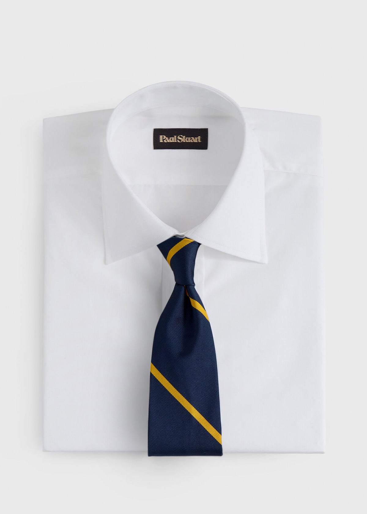 Woven Silk Regimental Stripe Tie Blue/Gold - Paul Stuart