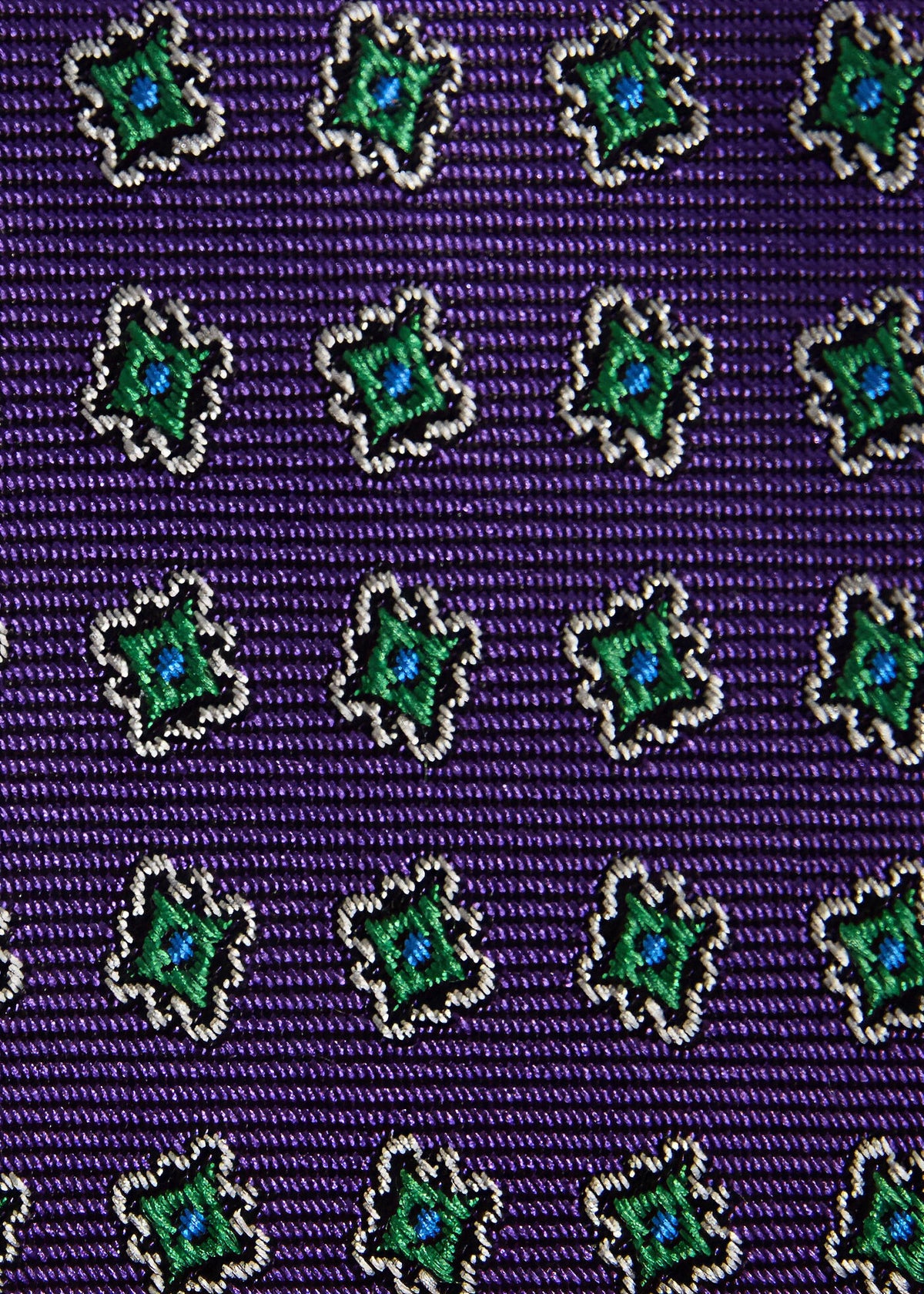 Silk Tile Motif Tie Light Blue - Paul Stuart