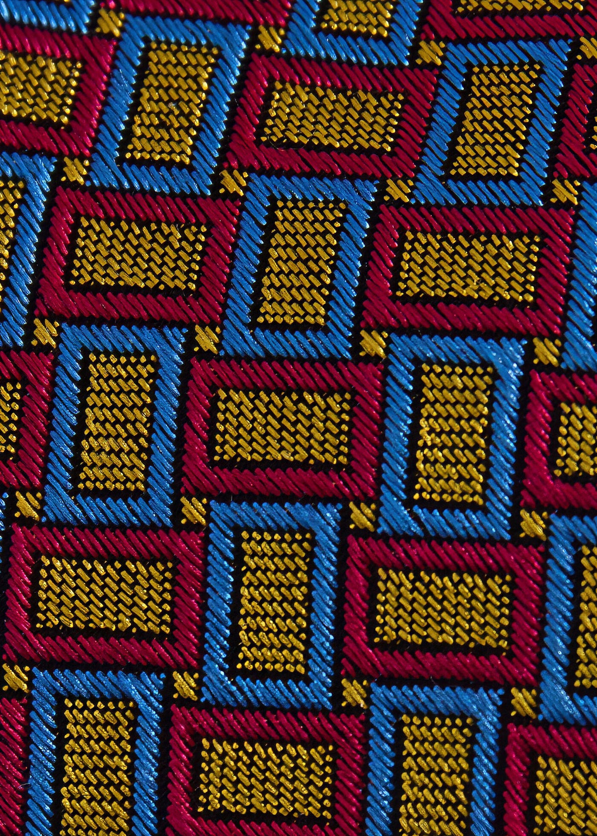 Silk Diamond Trellis Motif Tie Purple/Green - Paul Stuart