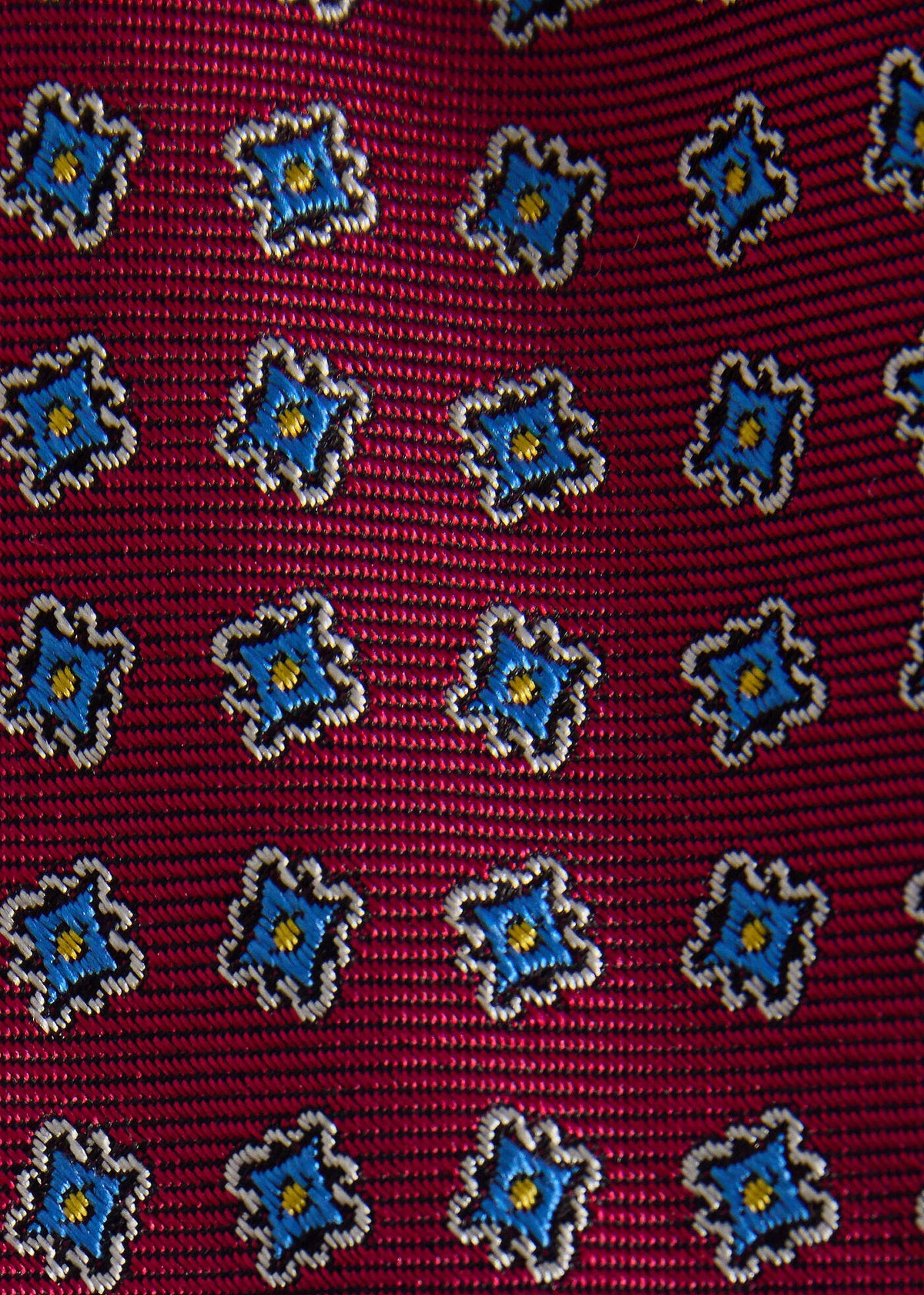 Silk Tile Motif Tie Light Blue - Paul Stuart