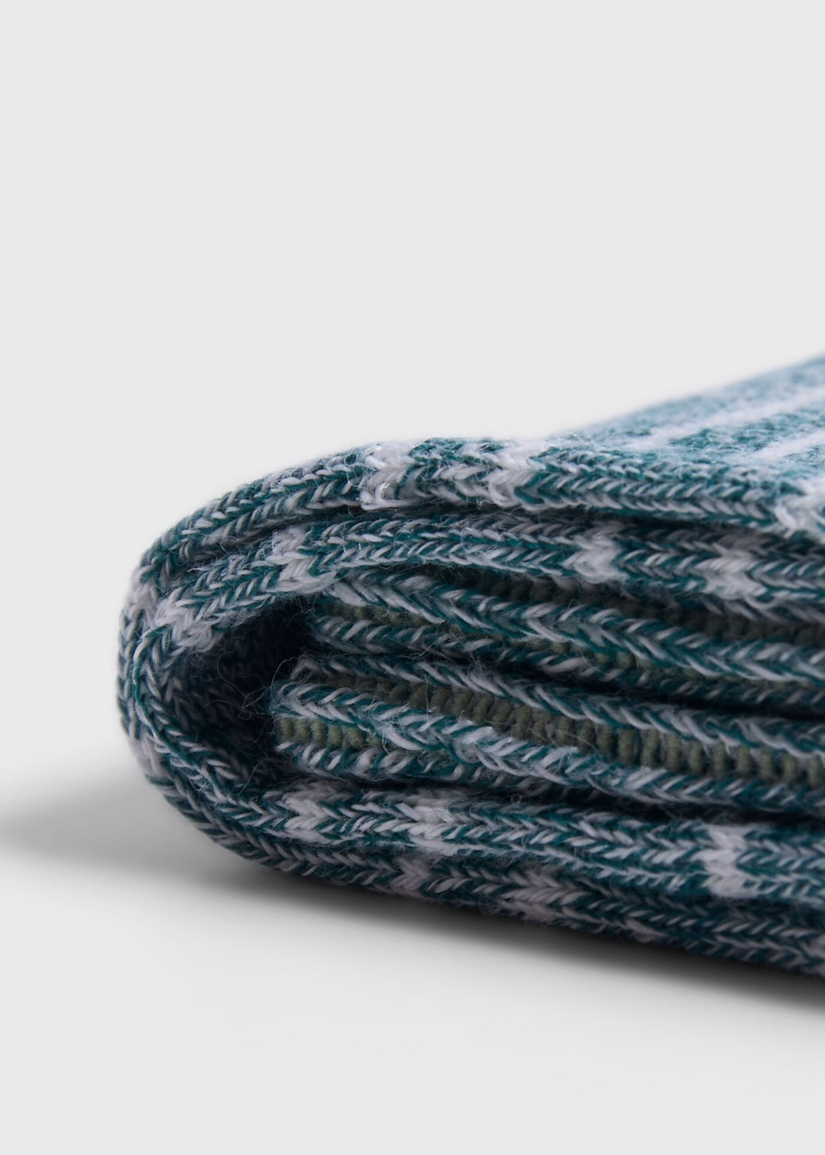Linen & Cotton Double Stripe Sock Mint - Paul Stuart