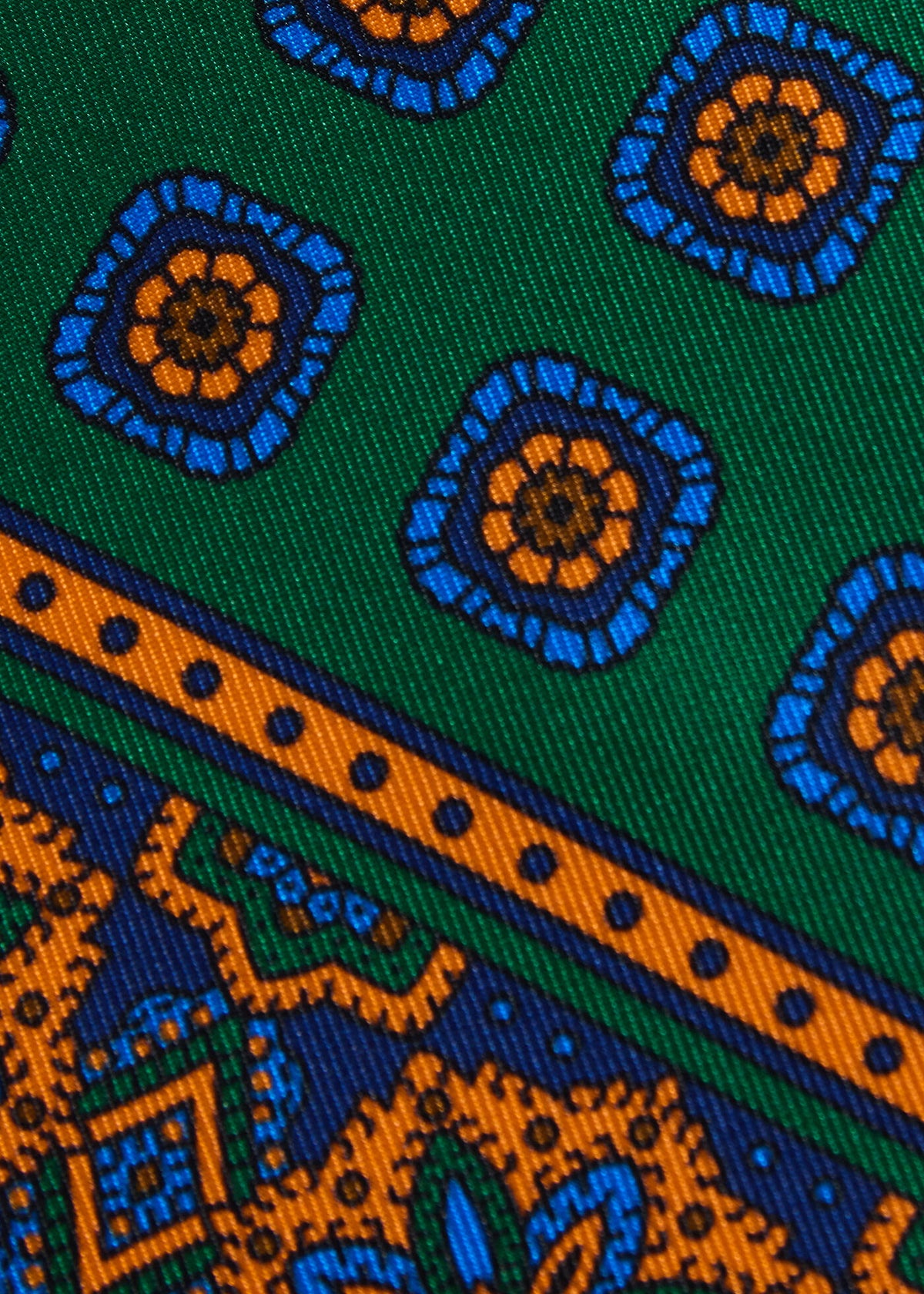 Medallion Print Pocket Square Navy - Paul Stuart