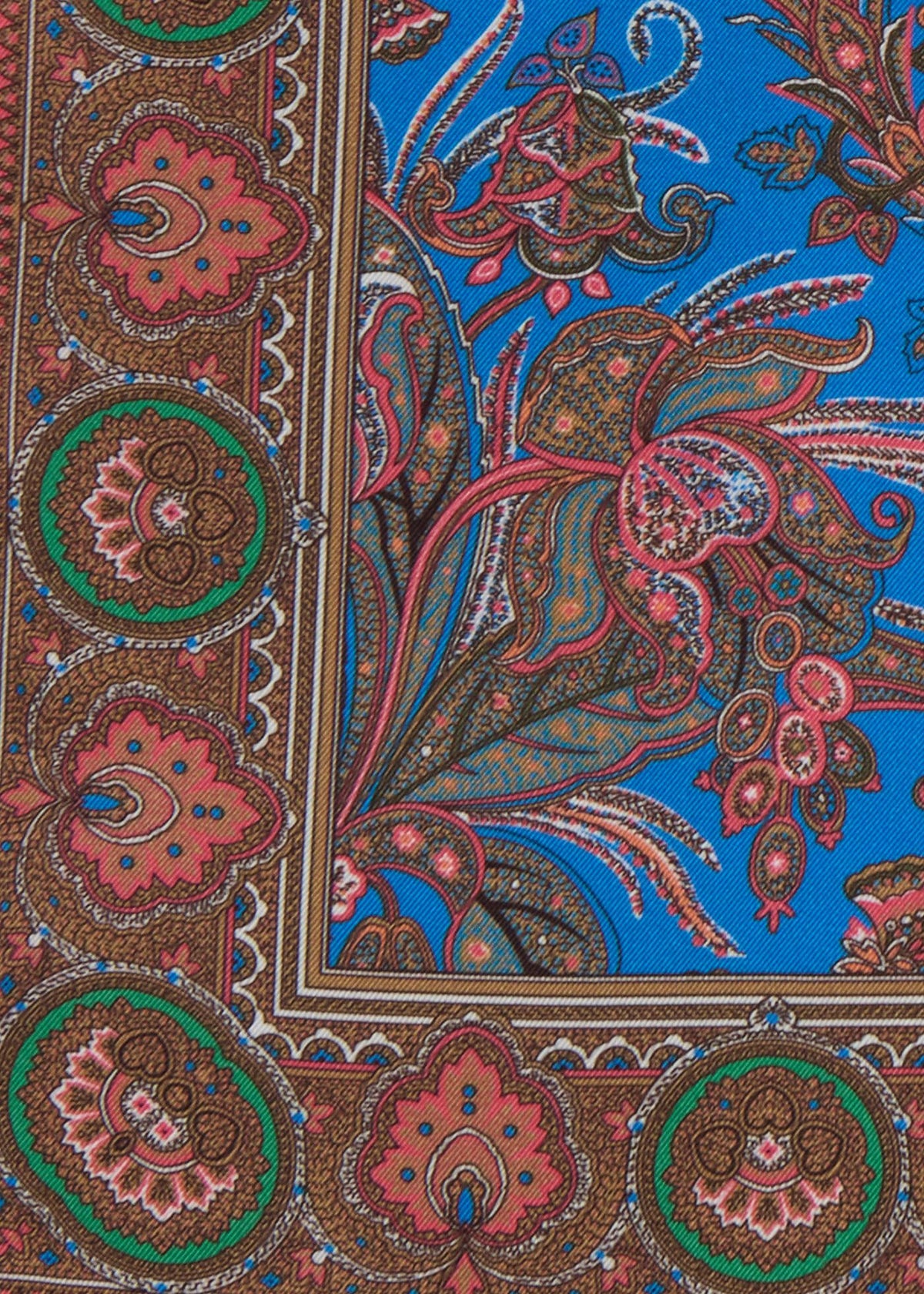 Silk Paisley Pocket Square Blue - Paul Stuart