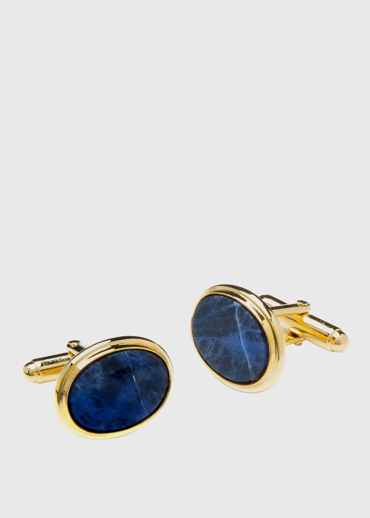 Cufflinks with Oval Sodalite Gold - Paul Stuart