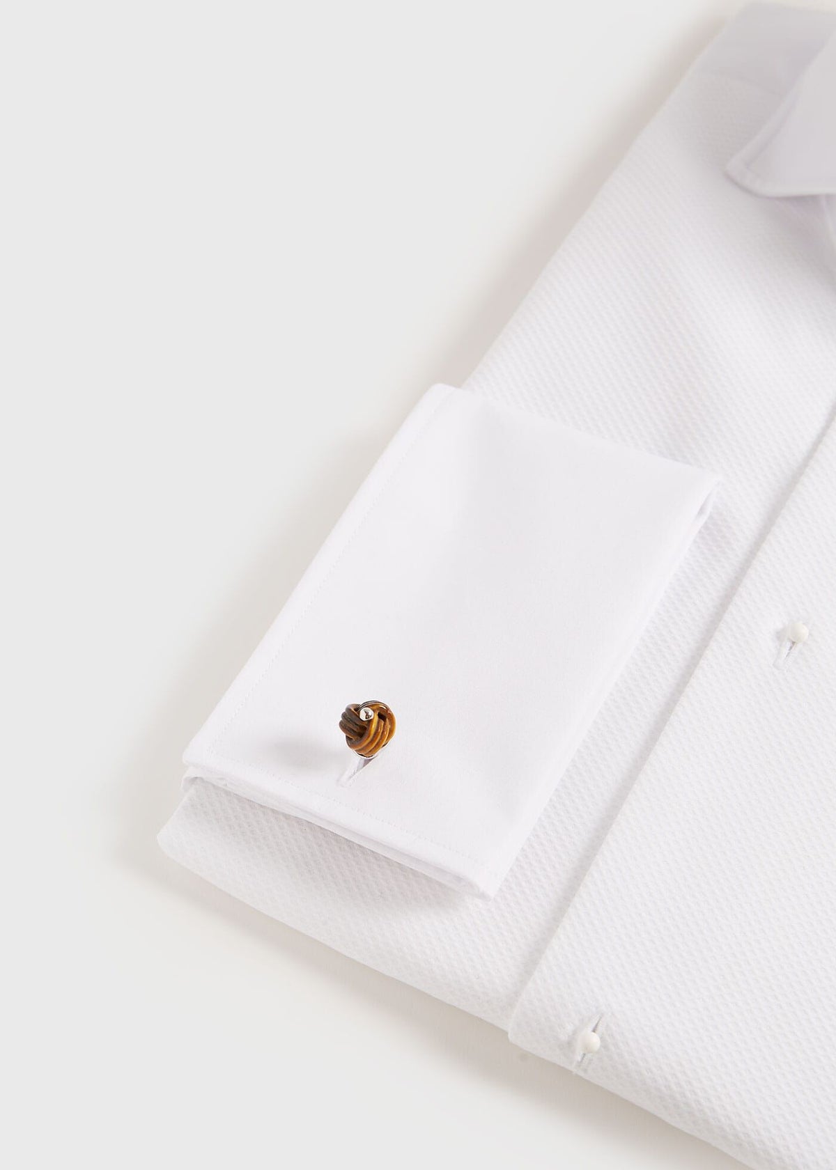 Sterling Silver with Tiger Eye Carved Knot Brown - Paul Stuart