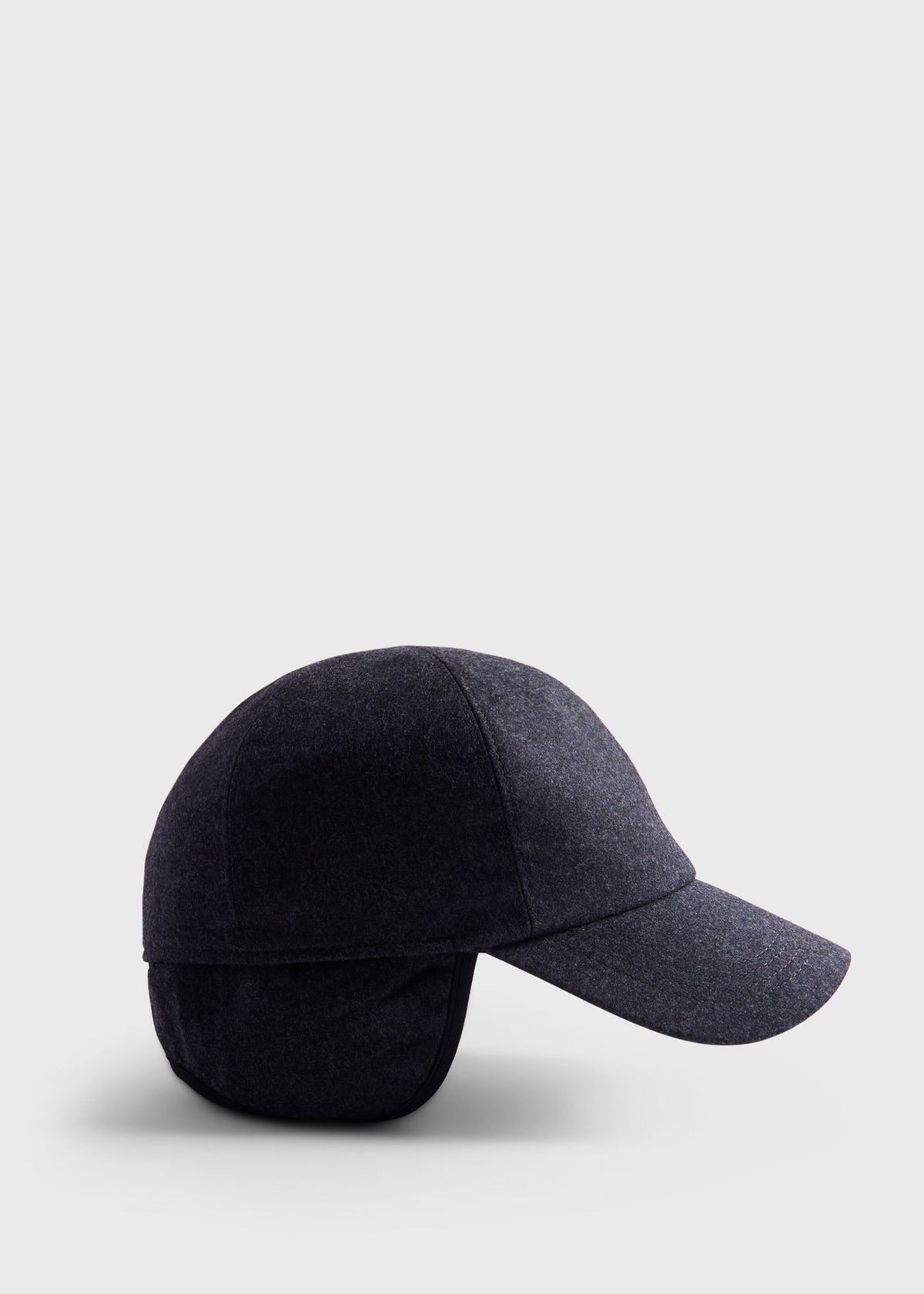Wool & Cashmere Flannel Baseball Cap Medium Blue - Paul Stuart