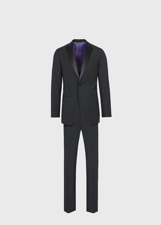 Wool & Mohair Drake Tuxedo Black - Paul Stuart