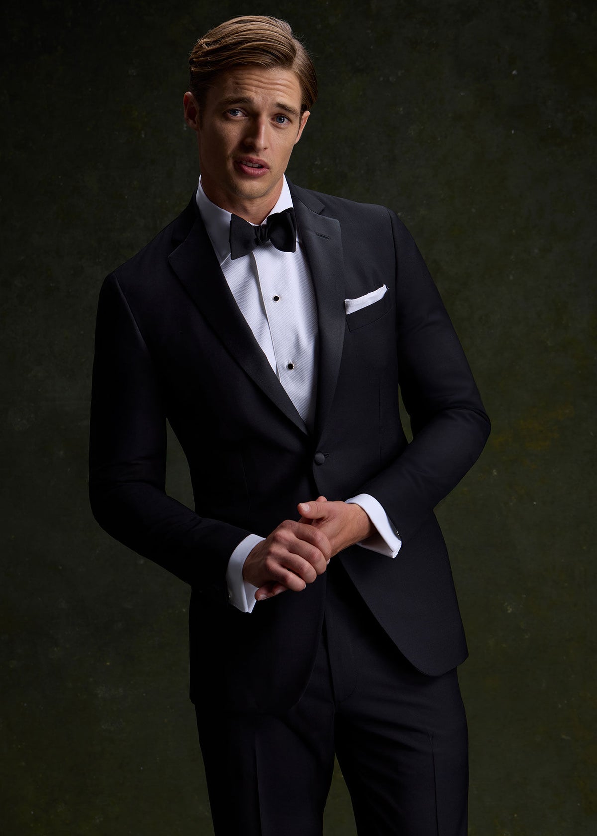 Wool & Mohair Drake Tuxedo Black - Paul Stuart