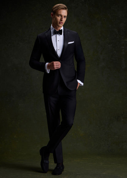 Wool & Mohair Drake Tuxedo Black - Paul Stuart