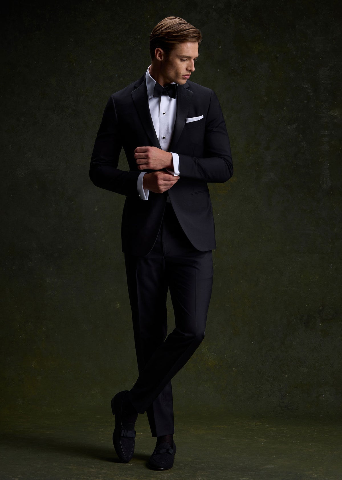 Wool & Mohair Drake Tuxedo Black - Paul Stuart