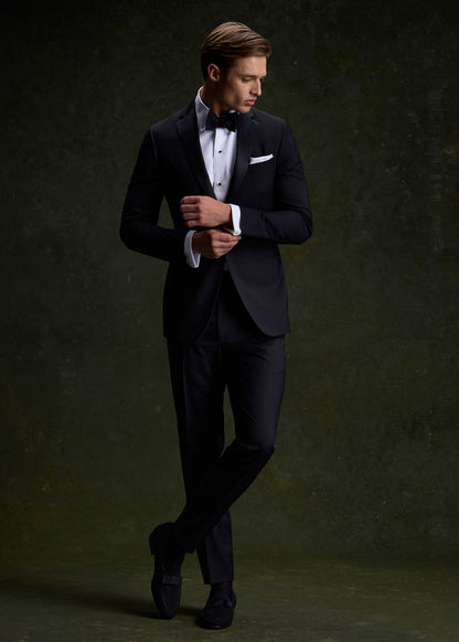 Wool & Mohair Drake Tuxedo Black - Paul Stuart