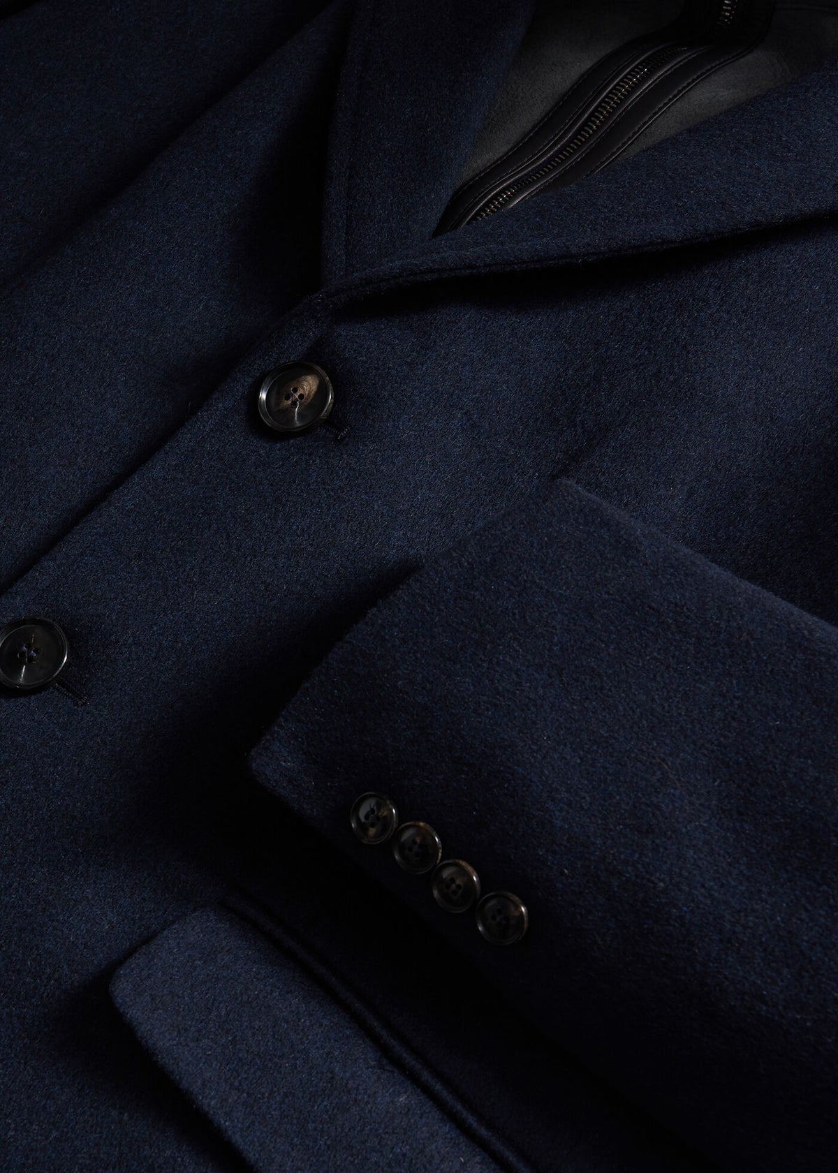 Wool Coat with Shearling Gilet Navy - Paul Stuart