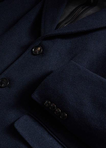 Wool Coat with Shearling Gilet Navy - Paul Stuart
