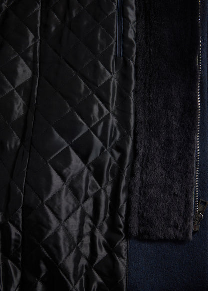 Wool Coat with Shearling Gilet Navy - Paul Stuart