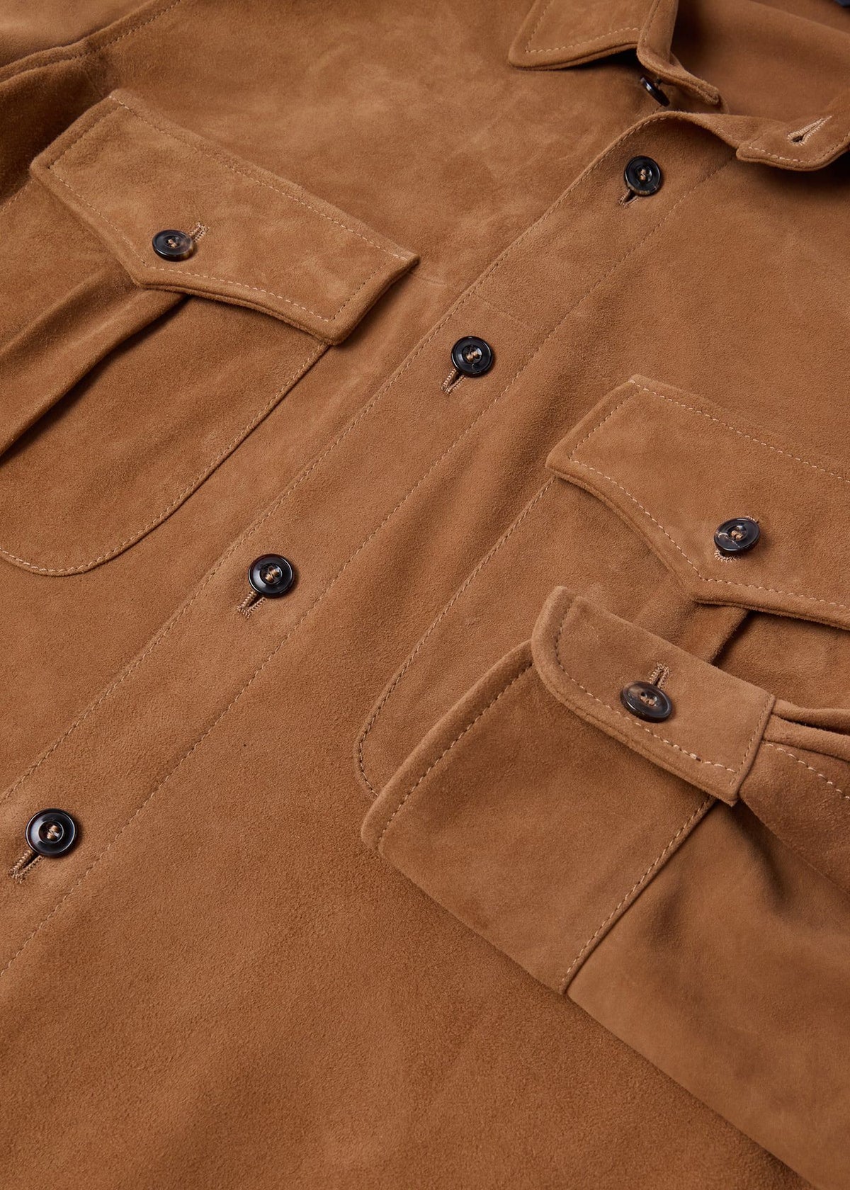 Suede Outershirt Camel - Paul Stuart
