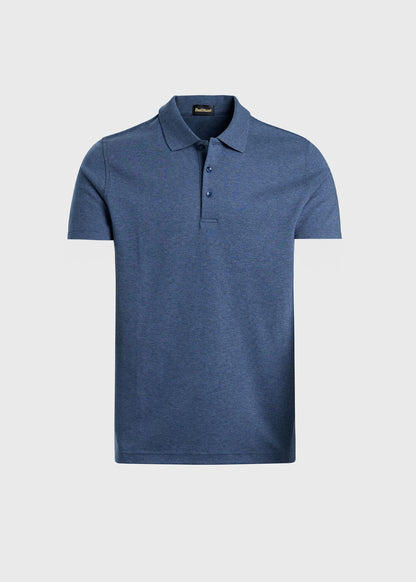 Pima Cotton Interlock Polo Light Grey - Paul Stuart