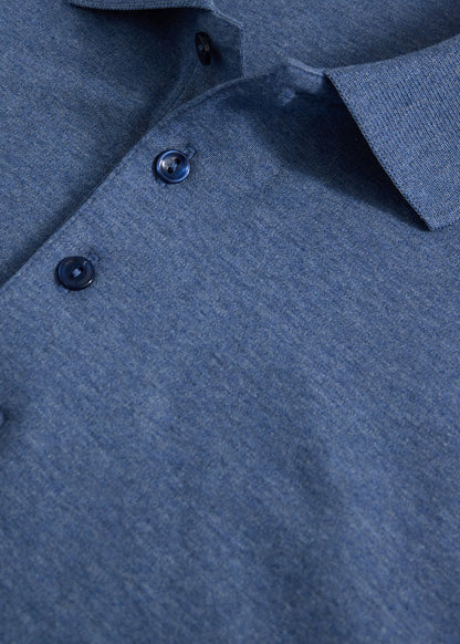 Pima Cotton Interlock Polo Light Grey - Paul Stuart