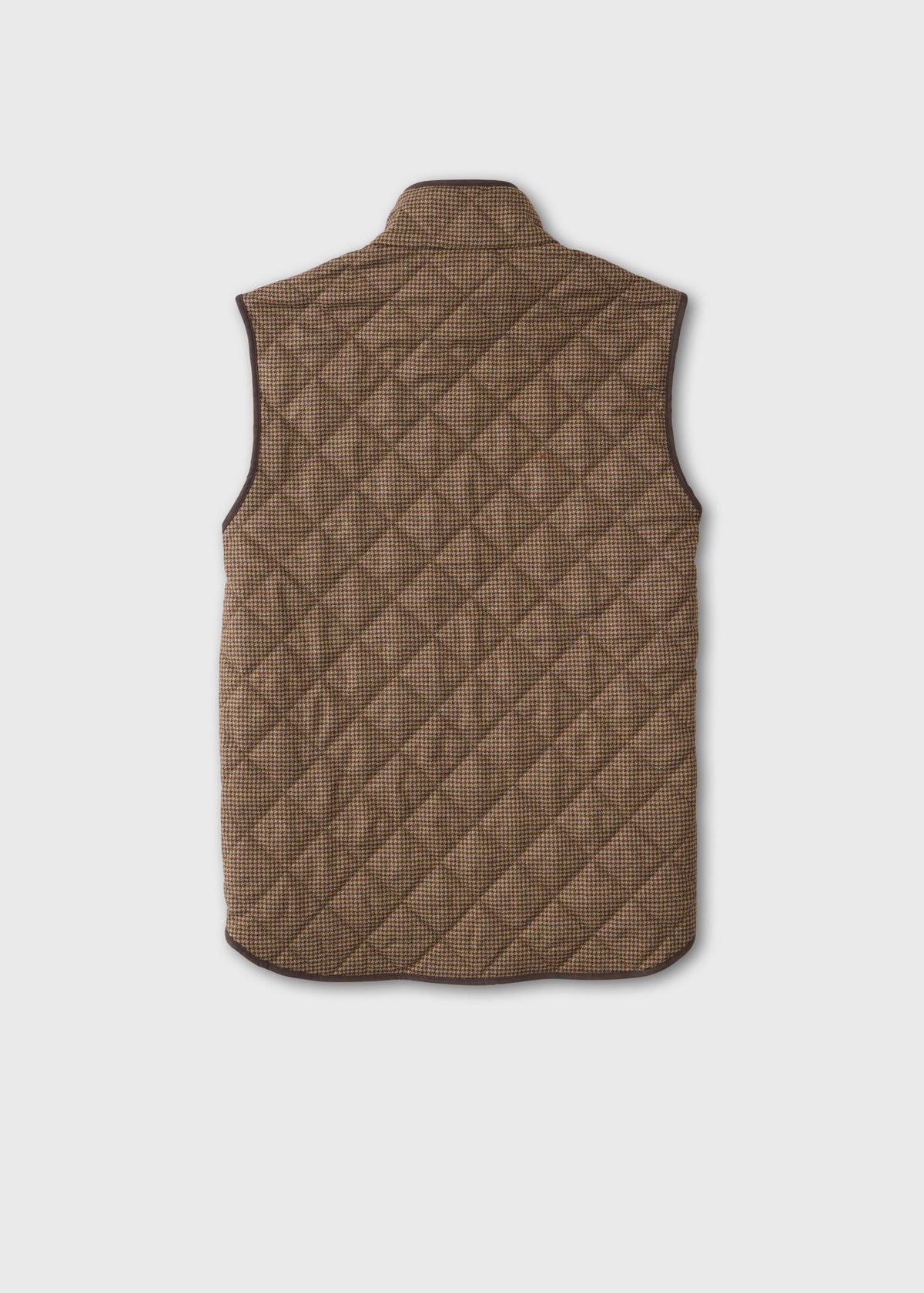 Wool Check Quilted Vest Brown - Paul Stuart