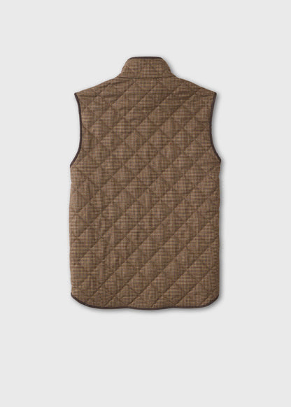 Wool Check Quilted Vest Brown - Paul Stuart