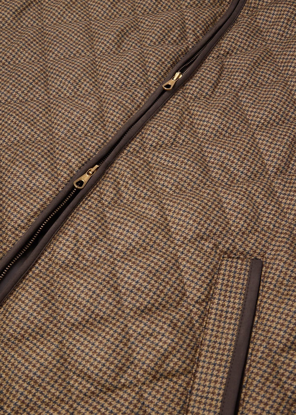 Wool Check Quilted Vest Brown - Paul Stuart