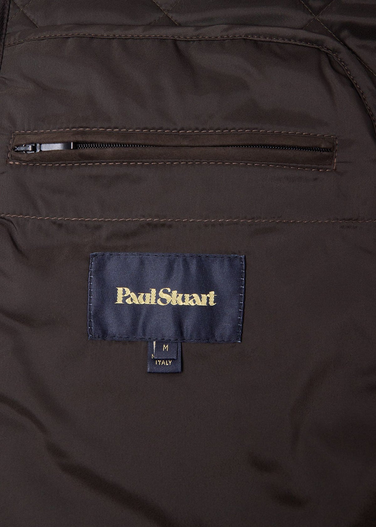 Wool Check Quilted Vest Brown - Paul Stuart
