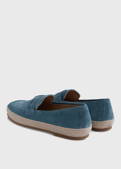 LLoyd Suede Penny Loafer Espadrille Light Blue/Aqua - Paul Stuart