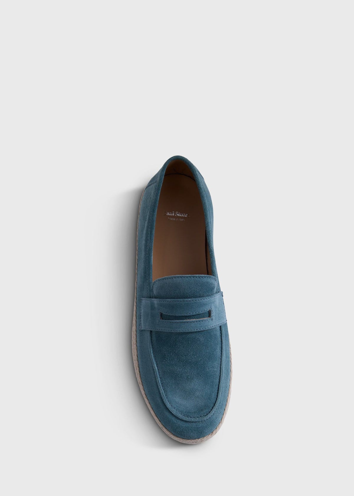 LLoyd Suede Penny Loafer Espadrille Light Blue/Aqua - Paul Stuart