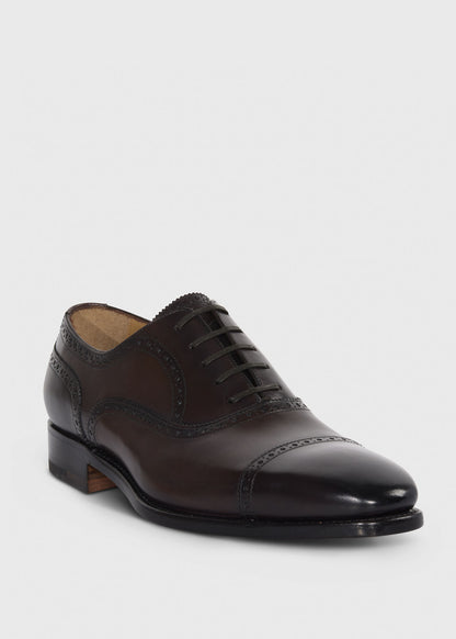 Sutton Medallion Cap Toe Black - Paul Stuart