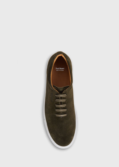 Scotty Suede Leather Sneaker Olive - Paul Stuart