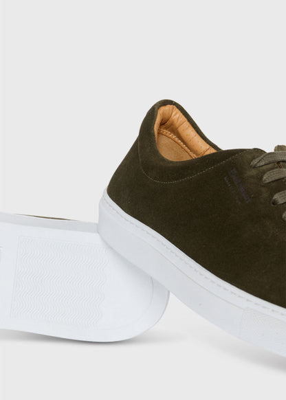 Scotty Suede Leather Sneaker Olive - Paul Stuart