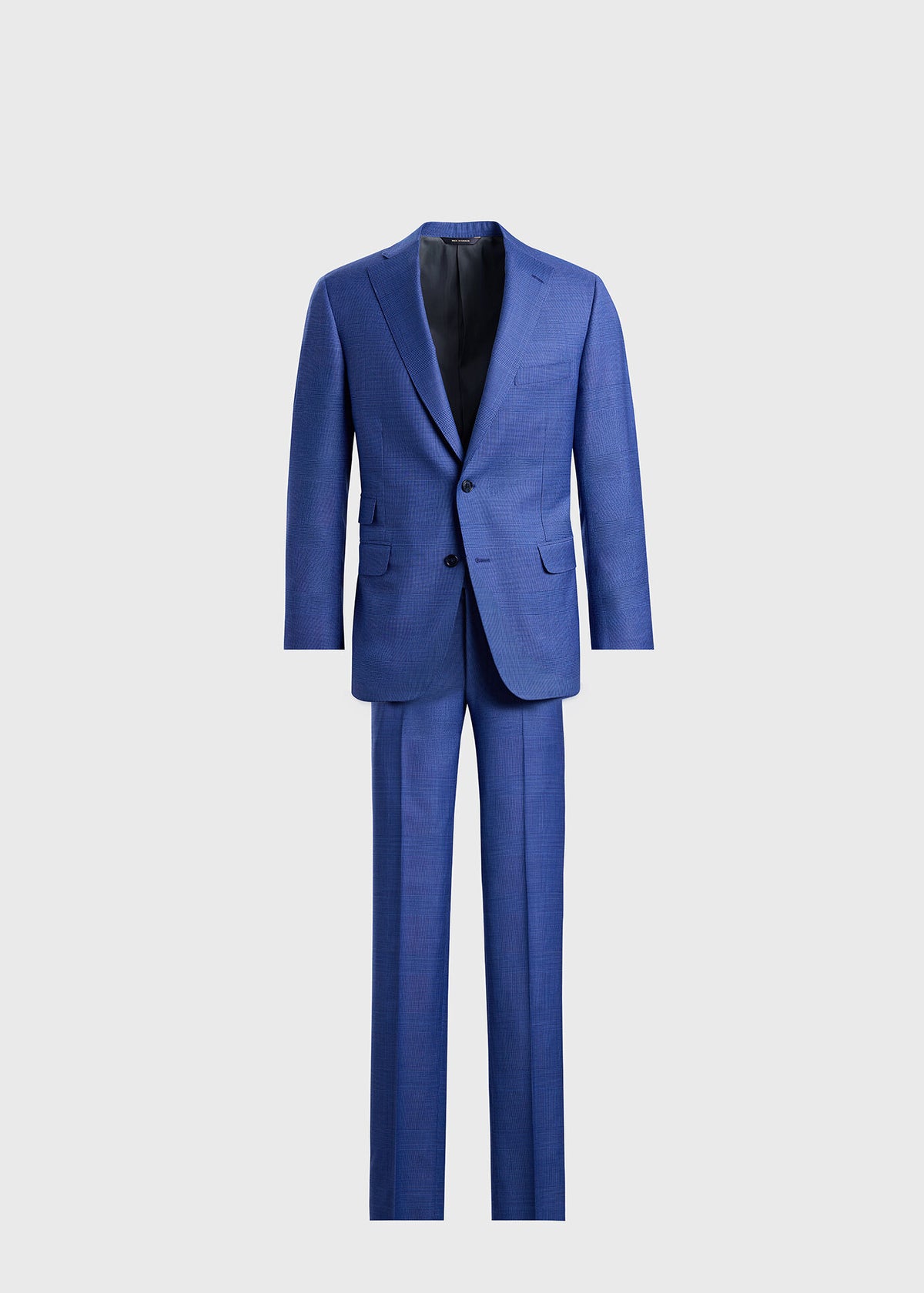 Wool Plaid Paul Suit Mid Blue - Paul Stuart
