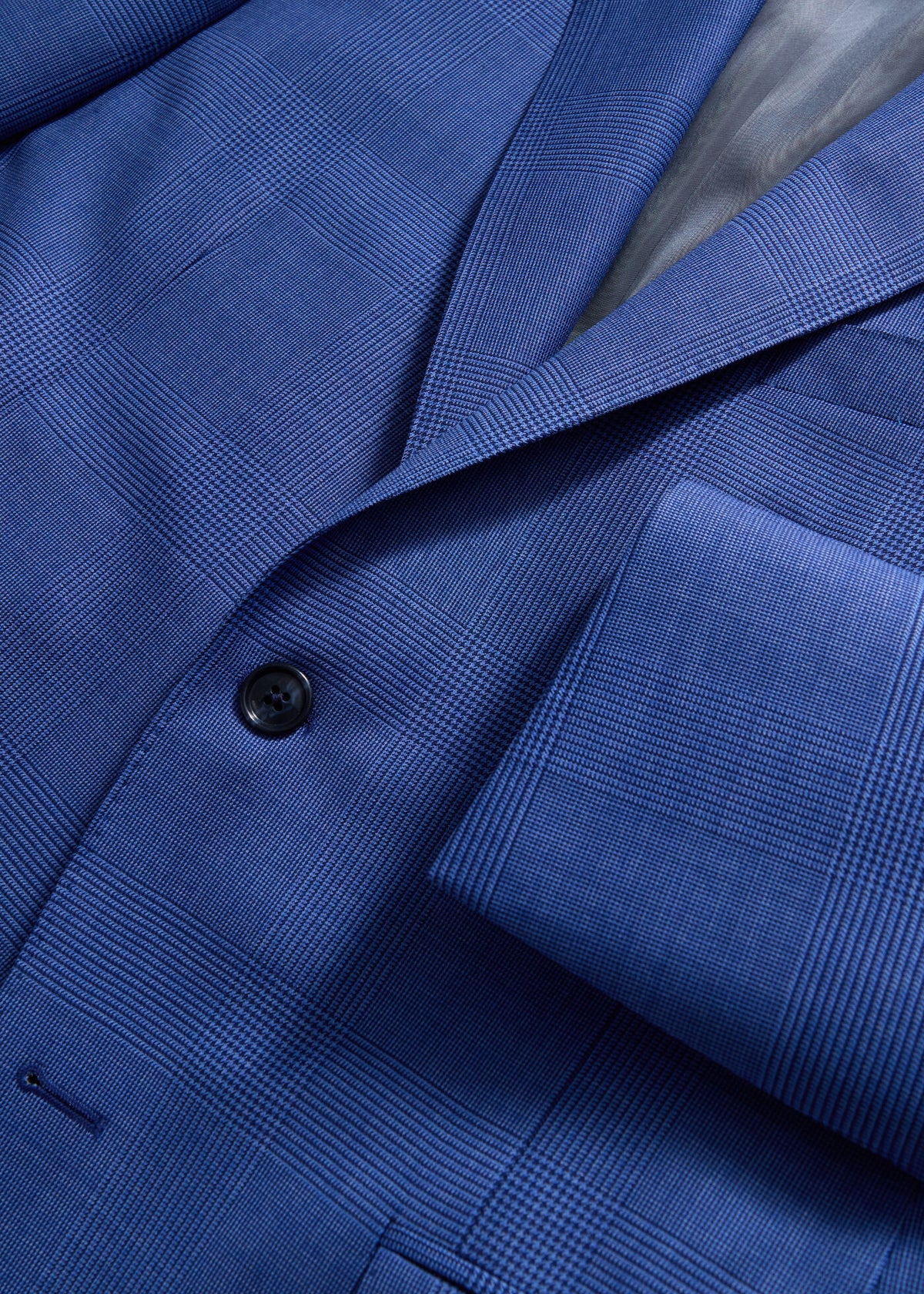Wool Plaid Paul Suit Mid Blue - Paul Stuart