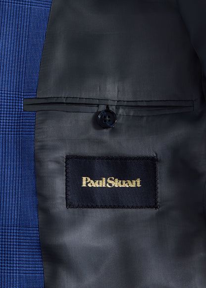 Wool Plaid Paul Suit Mid Blue - Paul Stuart