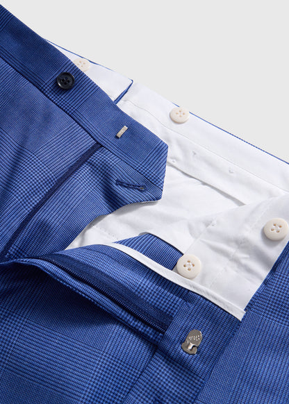 Wool Plaid Paul Suit Mid Blue - Paul Stuart