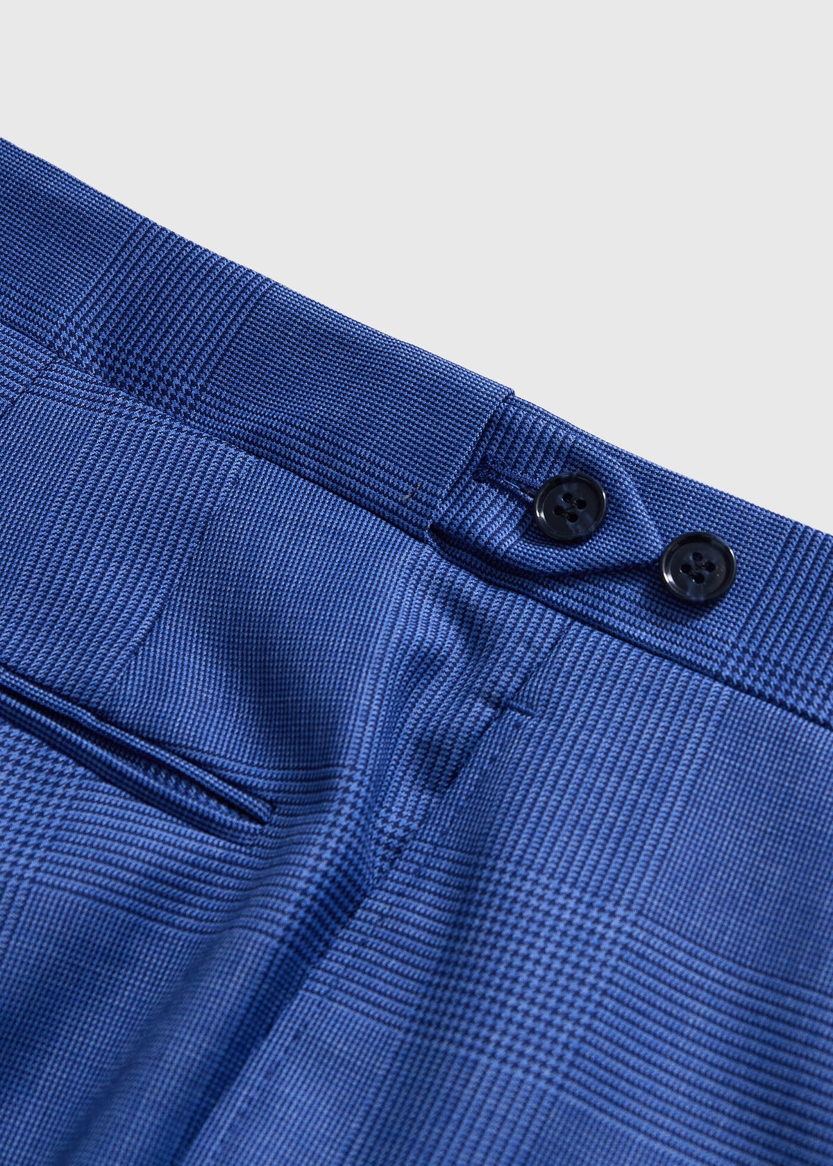 Wool Plaid Paul Suit Mid Blue - Paul Stuart